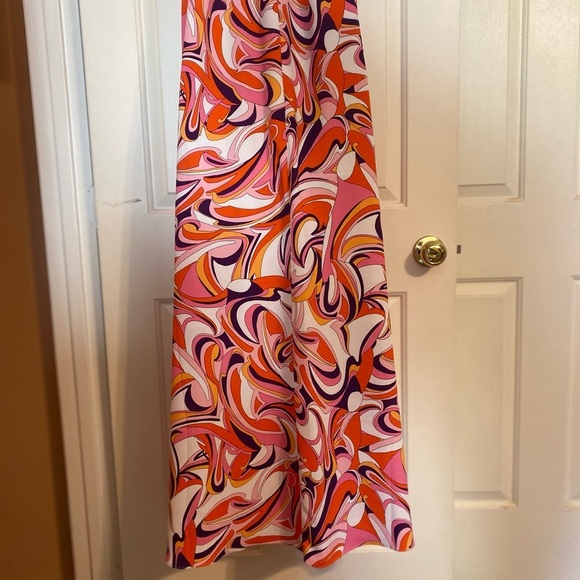 “EXPRESS” Retro Swirl Halter Neck Maxi Dress - Picture 11 of 13